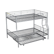 DreamHaus steel construction bunk bed with sturdy frame, featuring twin beds stacked vertically in a modern bedroom setting.