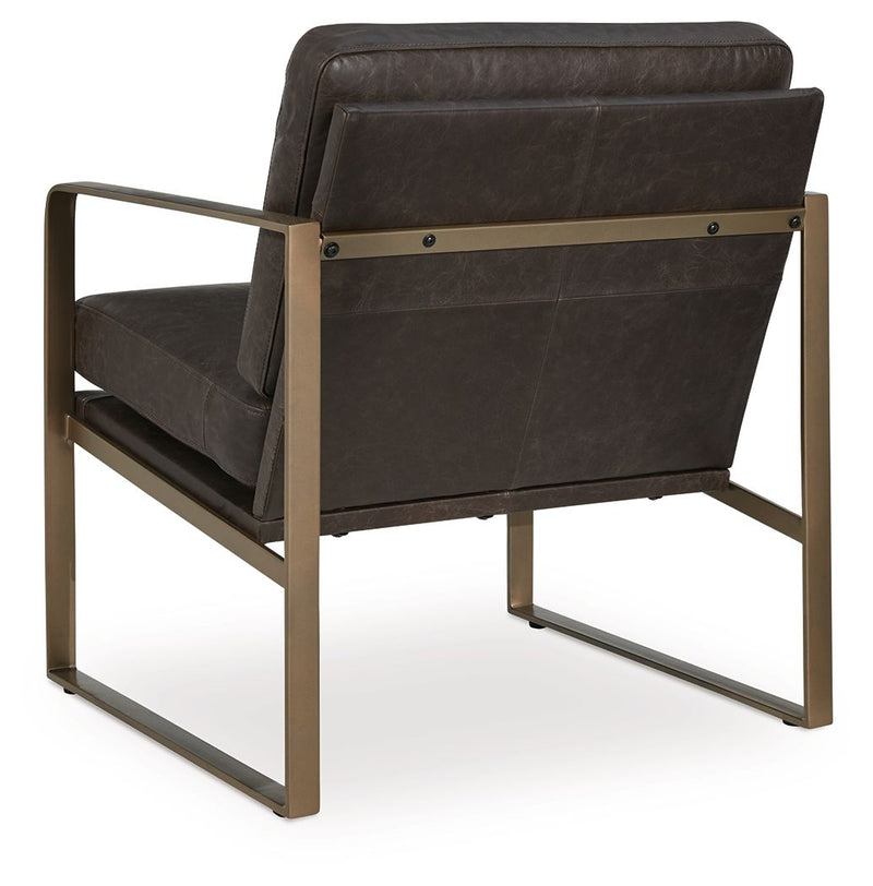 Bradett - Accent Chair - Dark Brown / Gold Finish - R&R Furniture Gallery (Fountain Valley, CA)