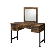 Juvanth - Vanity Desk & Mirror - Rustic Oak & Black - R&R Furniture Gallery (Fountain Valley, CA)