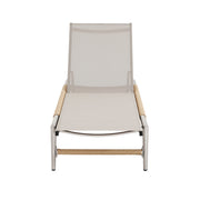 Hargrove - Outdoor Patio Aluminun Chaise Lounge, Outdoor Mesh Seat - Natural / Silver - R&R Furniture Gallery (Fountain Valley, CA)