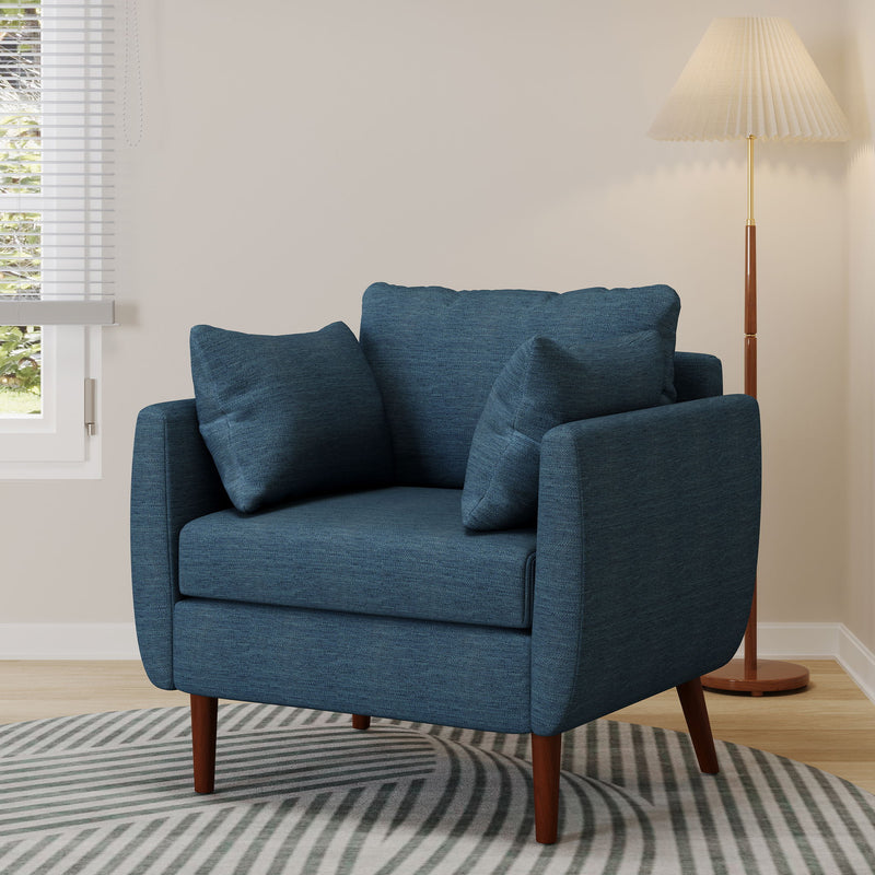 Luminate - Upholstered Fabric Club Chair With Tapered Legs And 2 Accent Pillows - R&R Furniture Gallery (Fountain Valley, CA)