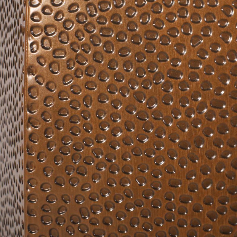 Modern hammered iron geometric end table by Noble House with a sleek, contemporary design and textured metal finish.