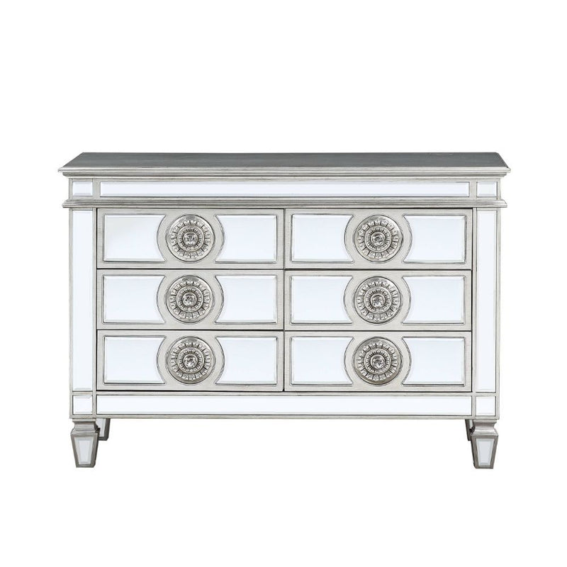 Varian - 34" Server - Mirrored & Antique Platinum - R&R Furniture Gallery (Fountain Valley, CA)