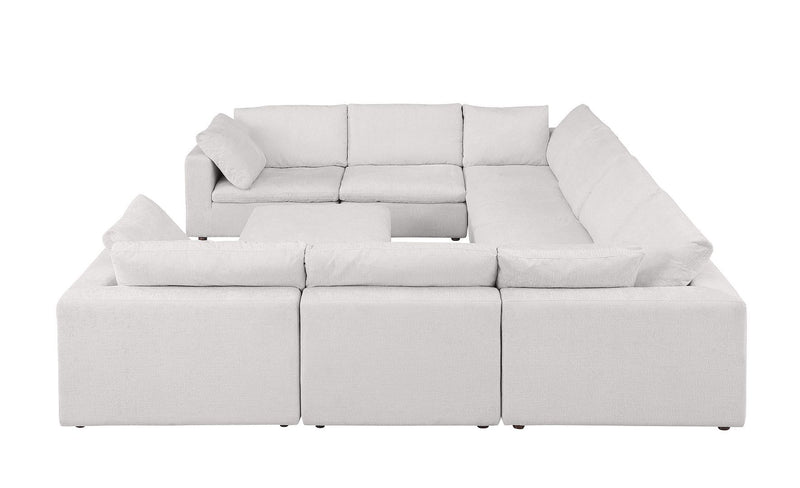 1100 - 9-Piece U-Shaped Sectional In Italian Fabric - Pearl