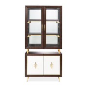Belmont Place - Display Cabinet - White / Dark Brown - R&R Furniture Gallery (Fountain Valley, CA)