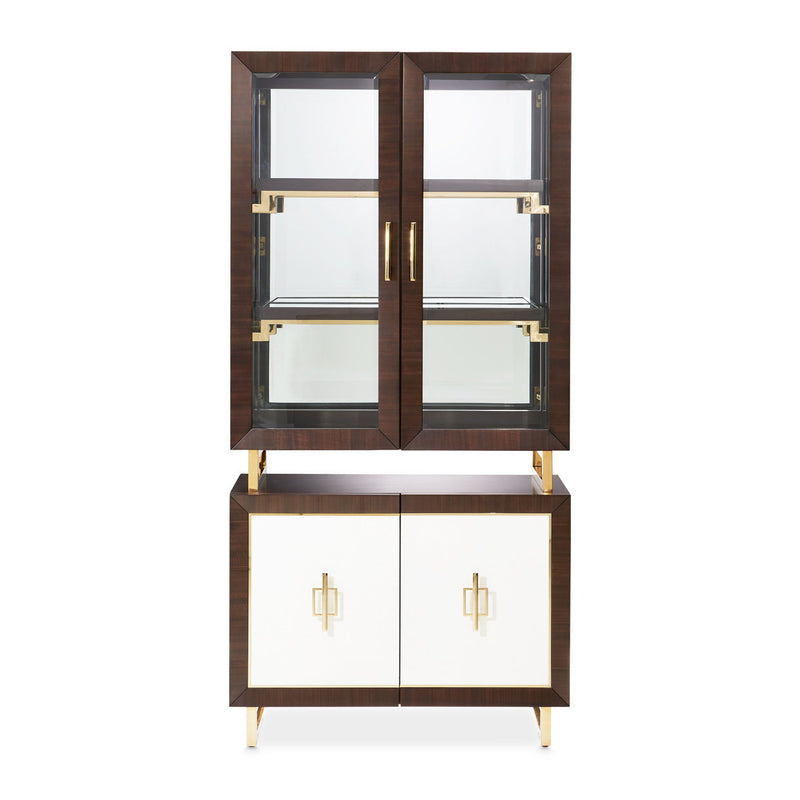Belmont Place - Display Cabinet - White / Dark Brown - R&R Furniture Gallery (Fountain Valley, CA)