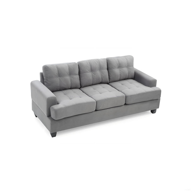 Sandridge stationary sofa by Glory Furniture with plush cushions and sleek design, shown in a modern living room setting.