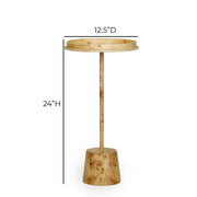 Destin - Burl Designer Side Table - Natural - R&R Furniture Gallery (Fountain Valley, CA)