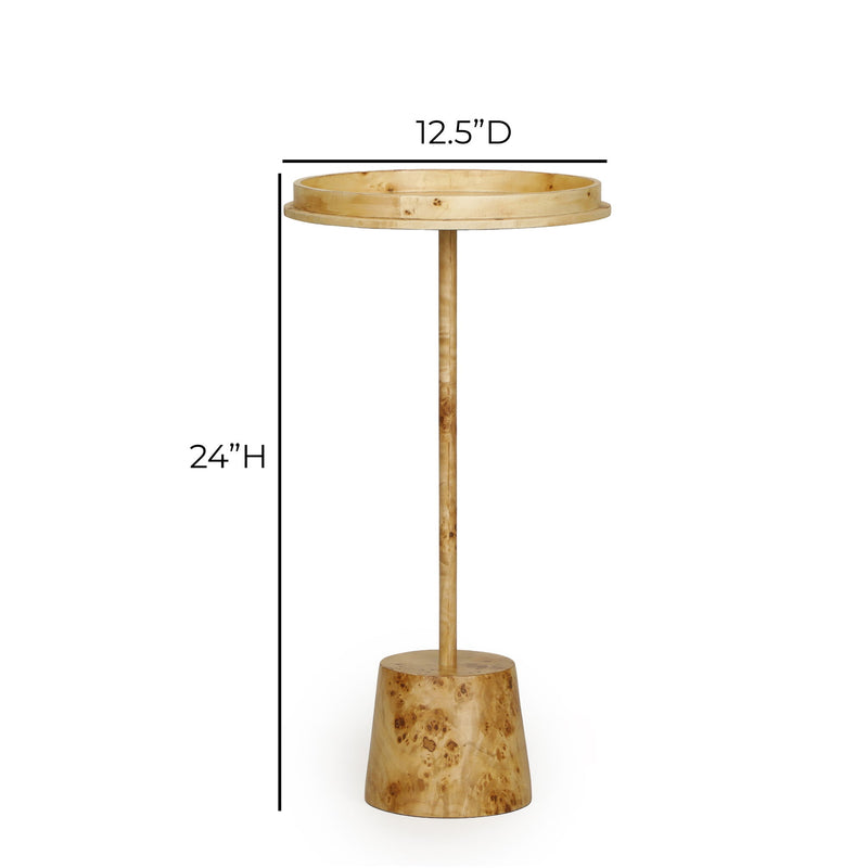 Destin - Burl Designer Side Table - Natural - R&R Furniture Gallery (Fountain Valley, CA)
