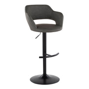 Set of two Lumi Source Margarite contemporary adjustable barstools with swivel, rounded T footrest and modern design.
