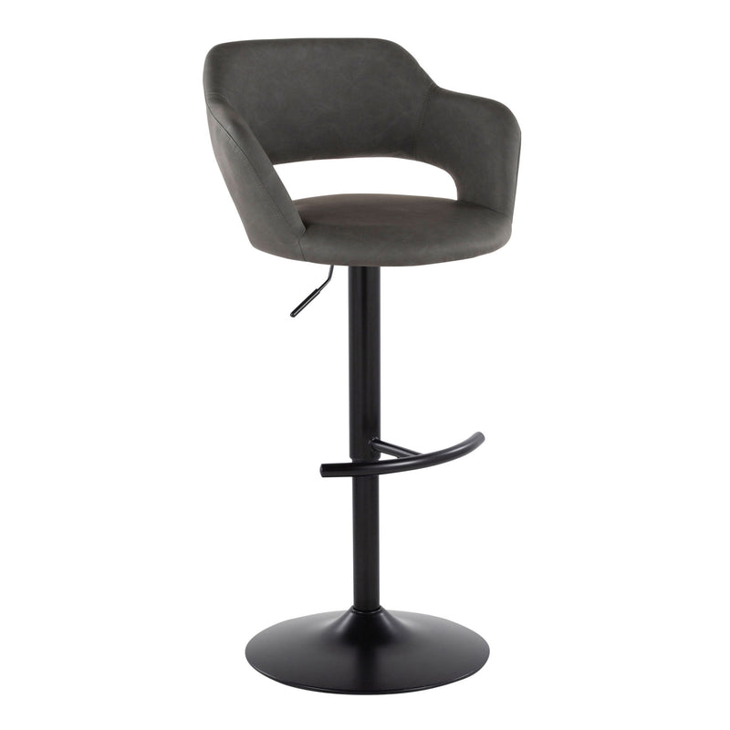 Set of two Lumi Source Margarite contemporary adjustable barstools with swivel, rounded T footrest and modern design.