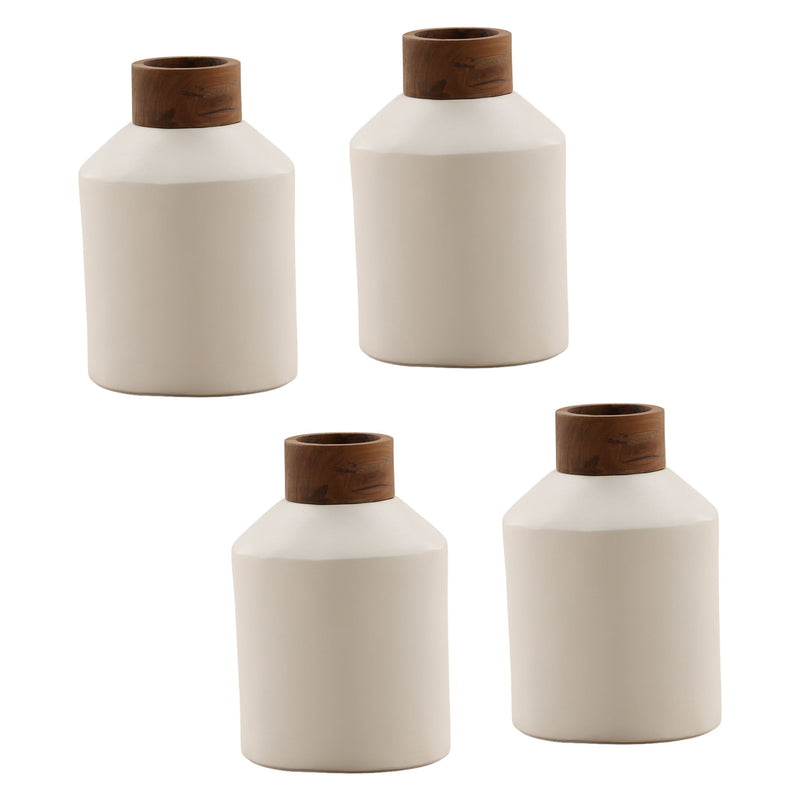 Wrenley - Vase (Set of 4) - White And Natural