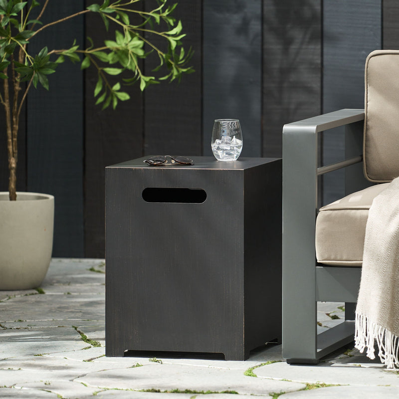 Modern Noble House tank holder side table with powder-coated frame and storage surface, ideal for living room or bedroom decor.