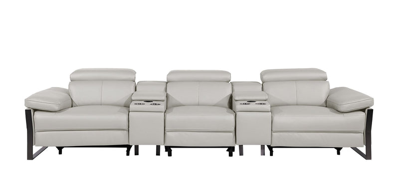 1246 - Modular Power Triple Reclining Dual Console Sofa With Power Reclining Headrests