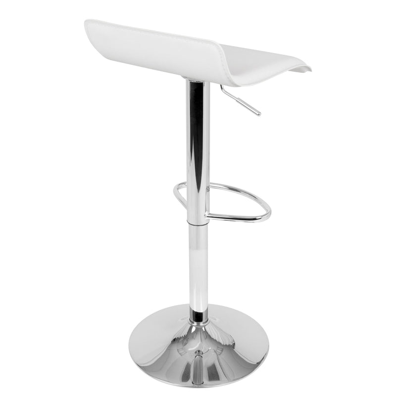 Set of two Lumi Source Ale contemporary adjustable barstools with sleek modern design and wooden seats.