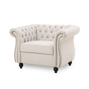 Nexuson - Upholstered Chesterfield Chair With Deep Tufted And Nailhead Trim - R&R Furniture Gallery (Fountain Valley, CA)