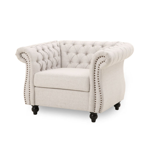 Nexuson - Upholstered Chesterfield Chair With Deep Tufted And Nailhead Trim - R&R Furniture Gallery (Fountain Valley, CA)