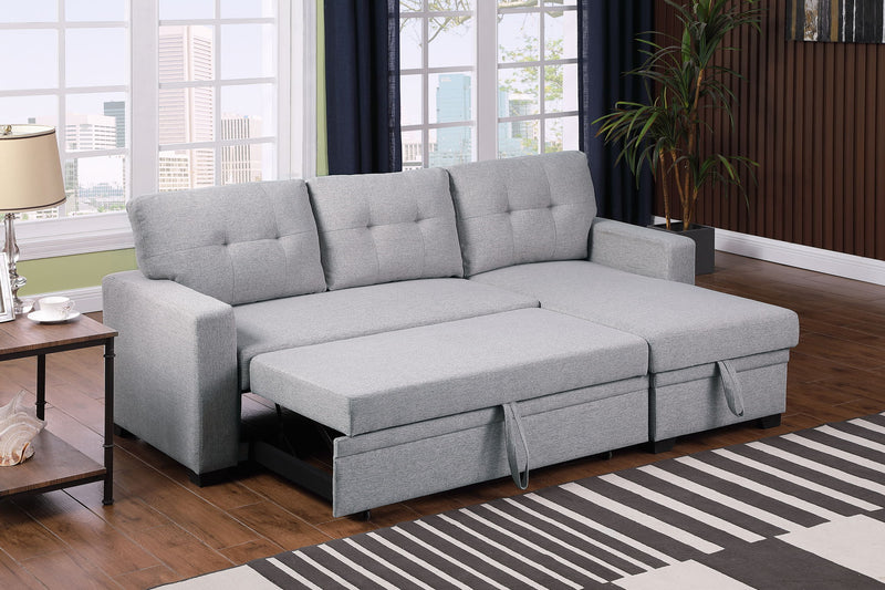 Upholstered Pull Out Sectional Sofa With Chaise - R&R Furniture Gallery (Fountain Valley, CA)