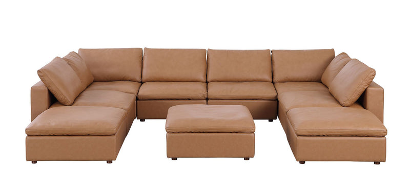 1100 - Top-Grain Italian Leather 9-Piece Sectional With Chaise
