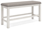 Robbinsdale - Dbl Counter Height Upholstered Dining Bench - Antique White - R&R Furniture Gallery (Fountain Valley, CA)