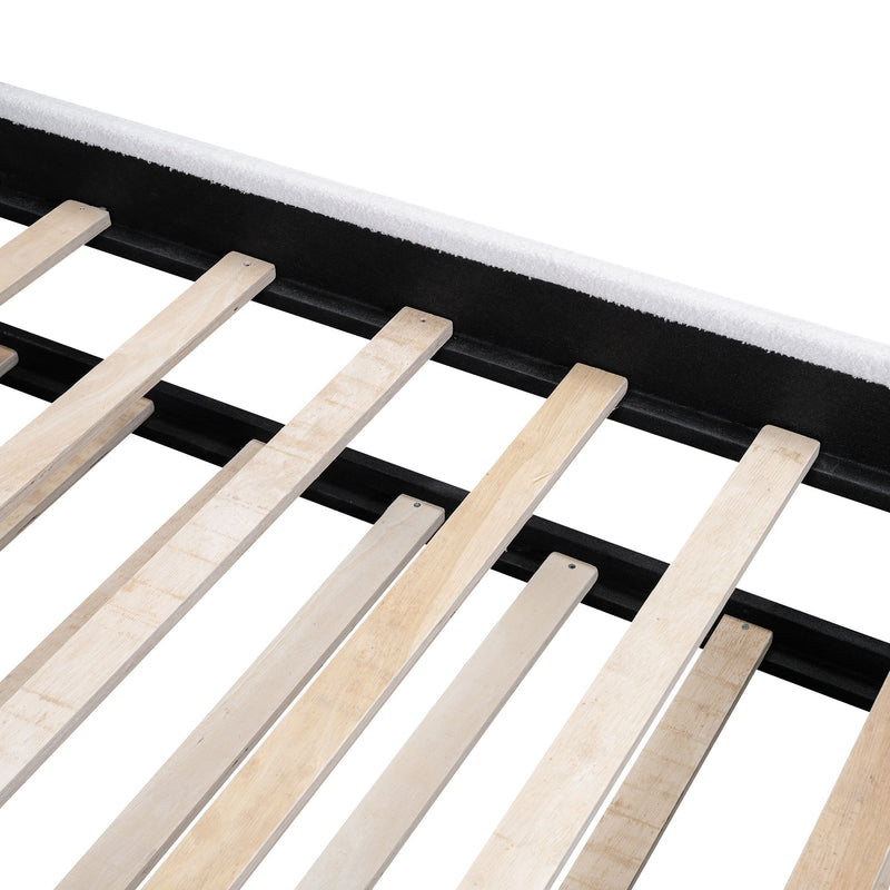 Upholstered Platform Bed With Wood Supporting Feet And Trundle - R&R Furniture Gallery (Fountain Valley, CA)