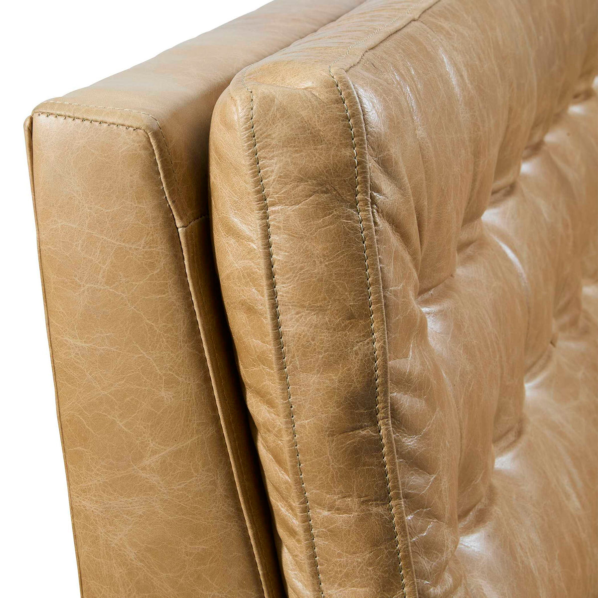 Approach The Bench - Parchment Leather Banquette - Light Brown