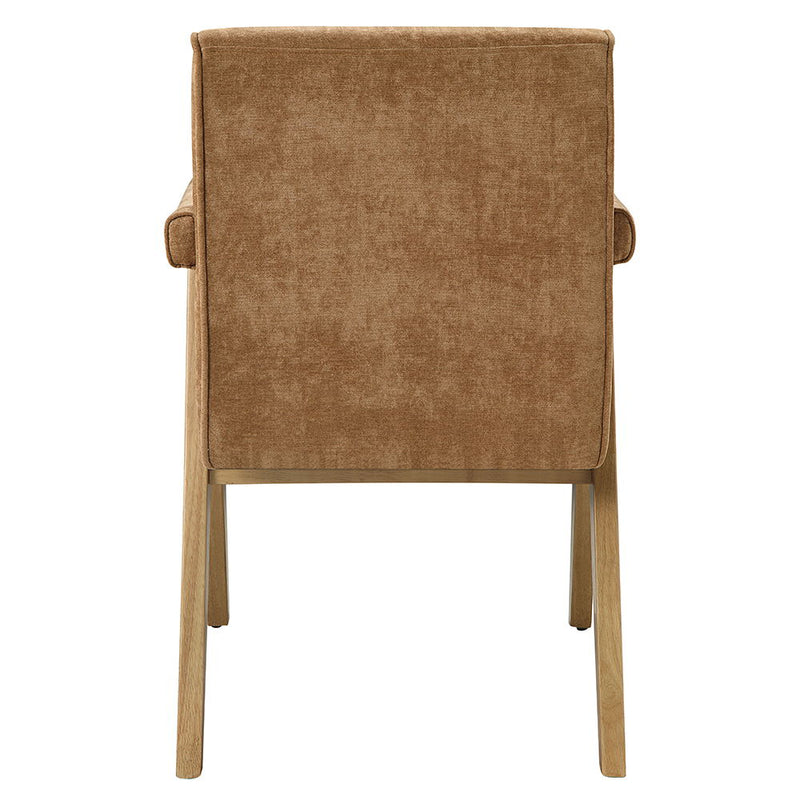 Zoey - Arm Chair (Set of 2) - Chocolate Chenille & Oak - R&R Furniture Gallery (Fountain Valley, CA)
