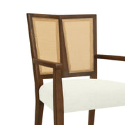 Mid Century Modern Arm Dining Chairs With Rattan Backrest - R&R Furniture Gallery (Fountain Valley, CA)