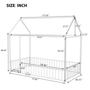 Metal Bed House Bed Frame With Fence - R&R Furniture Gallery (Fountain Valley, CA)