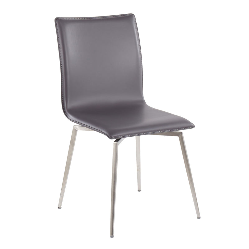 Lumi Source Fuji Mason 5-piece upholstered swivel dining set with glass tabletop and modern chairs in a contemporary dining room setting.