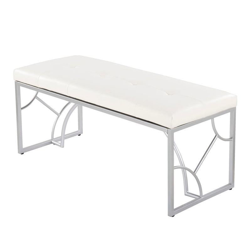Lumi Source Constellation upholstered contemporary bench with sleek design and cushioned seat in modern living room setting