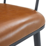 Industrial Inspired Upholstered Dining Chair Set With Metal Legs (Set of 2) - Brown - R&R Furniture Gallery (Fountain Valley, CA)