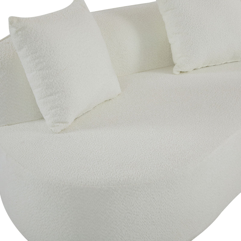Noble House elegant curved sectional sofa with full foam cushions, showcasing a stylish stationary sofa design in a modern living room setting.