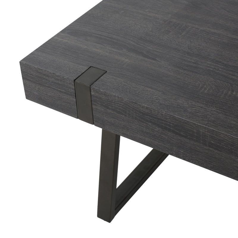 Abitha - Coffee Table With Industrial Powder Coated Metal Legs - R&R Furniture Gallery (Fountain Valley, CA)