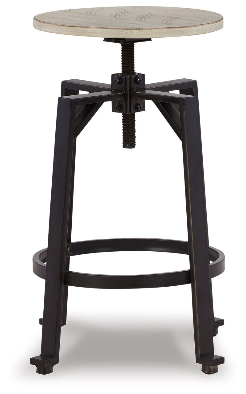 Karisslyn - Swivel Stool (Set of 2) - Whitewash / Black - R&R Furniture Gallery (Fountain Valley, CA)
