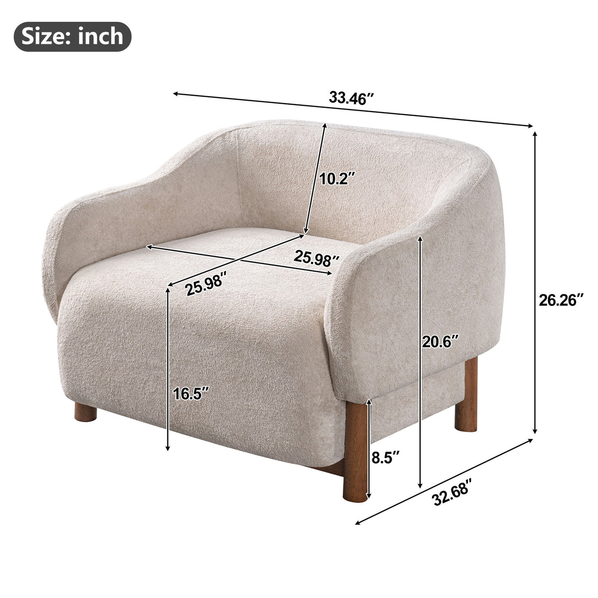 Modern Accent Chair With Recessed Arms And Tight Back