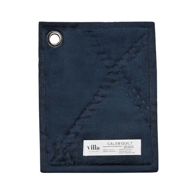 Caleb - Hand Stitched King Quilt - Midnight Blue