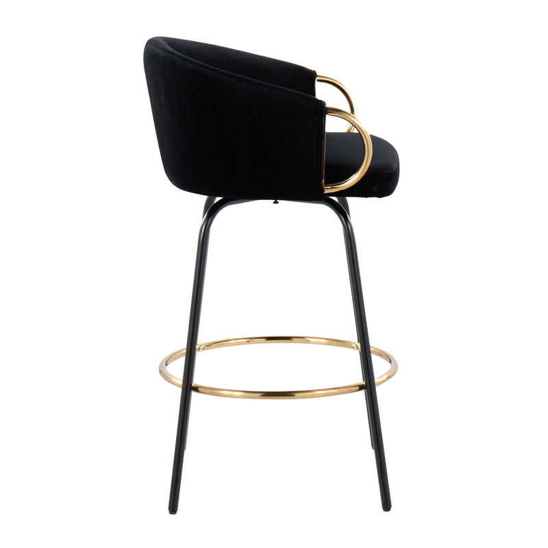 Set of two Lumi Source Claire contemporary glam counter stools with sleek design and cushioned seats.