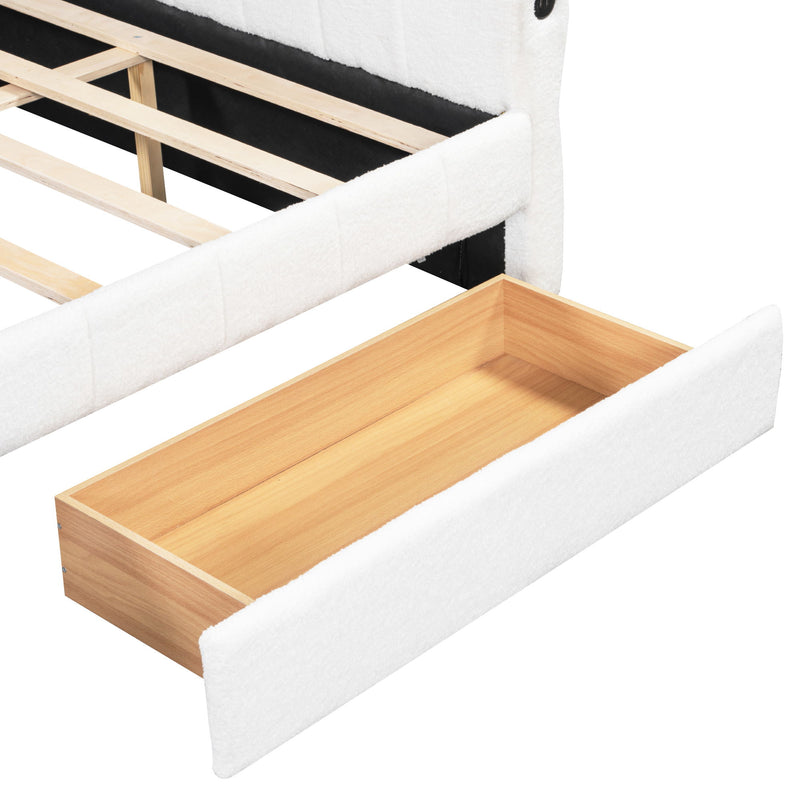 Upholstered Platform Bed With USB Charging - R&R Furniture Gallery (Fountain Valley, CA)