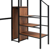 Loft Bed With Desk And Grid, Stylish Frame With Lateral Storage Ladder And Wardrobe - R&R Furniture Gallery (Fountain Valley, CA)