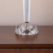 Lumi Source Diamond Torch contemporary crystal table lamp set with clear and off-white shades and polished nickel bases on a surface.