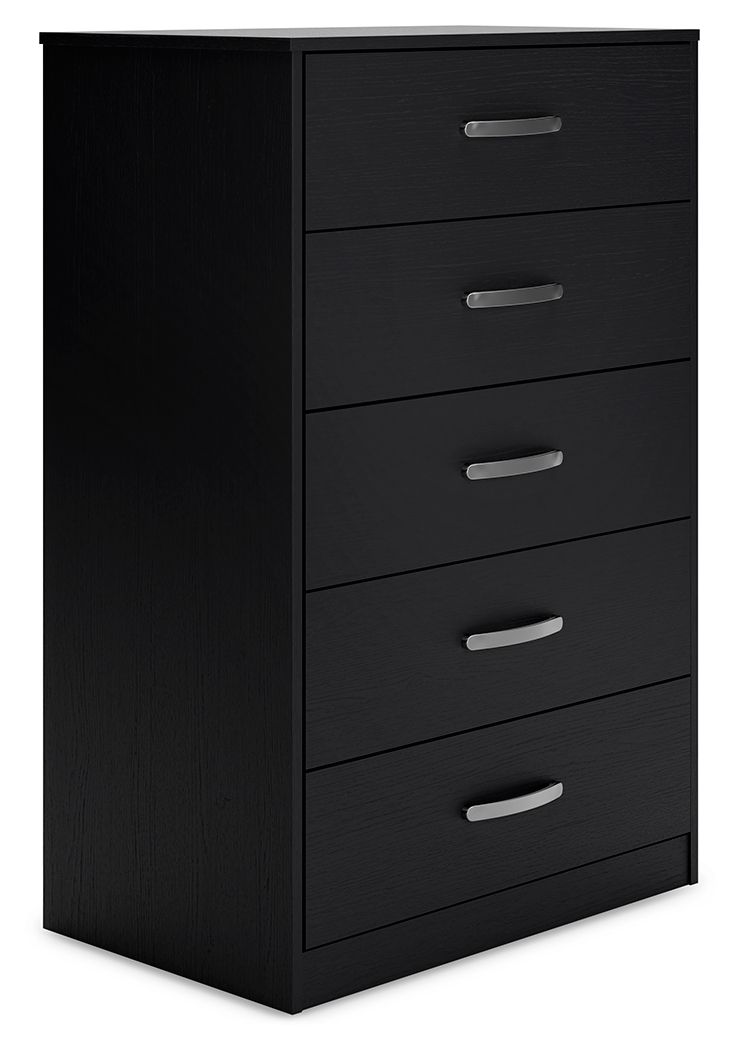 Finch - Five Drawer Chest - 46" Height - Black - R&R Furniture Gallery (Fountain Valley, CA)
