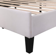 Upholstered Platform Bed With Flower Pattern Headboard - R&R Furniture Gallery (Fountain Valley, CA)