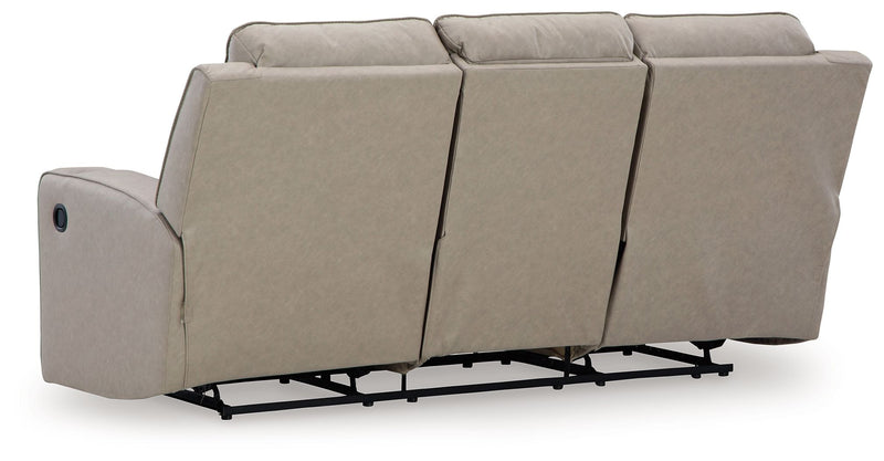 Lavenhorne - Rec Sofa W/Drop Down Table - Pebble - R&R Furniture Gallery (Fountain Valley, CA)