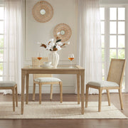 Dining Chair With Synthetic Cane Back And Upholstered Seat (Set of 2) - Natural - R&R Furniture Gallery (Fountain Valley, CA)