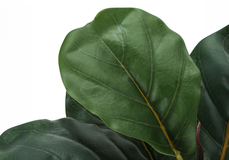 28" Tall, Artificial Plant, Fiddle Tree, Indoor, Faux, Fake, Floor, Greenery, Potted, Real Touch, Decorative - Green / Beige - R&R Furniture Gallery (Fountain Valley, CA)