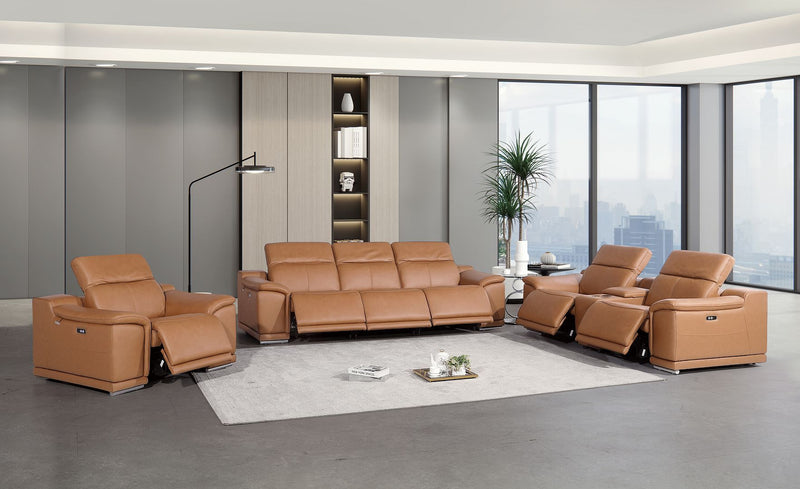 9762 - 7-Piece Modular Power Reclining Sofa, Loveseat And Chair Set With 6 Power Recliners In