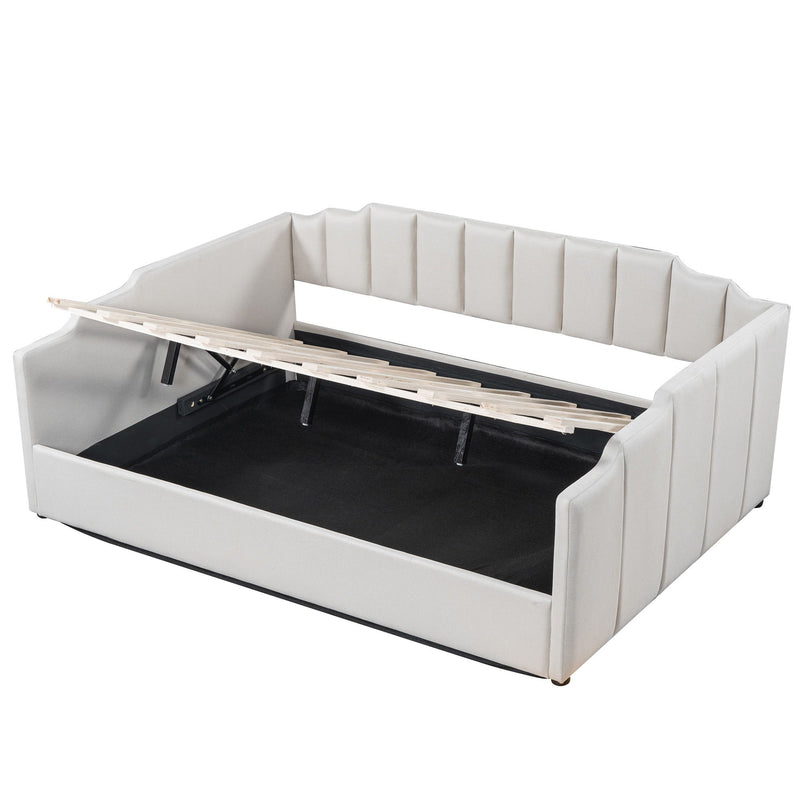 Modern Upholstered Daybed With Underneath Storage - R&R Furniture Gallery (Fountain Valley, CA)