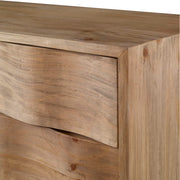 Light oak accent chest by Uttermost with light brown finish, featuring sleek design and storage drawers.