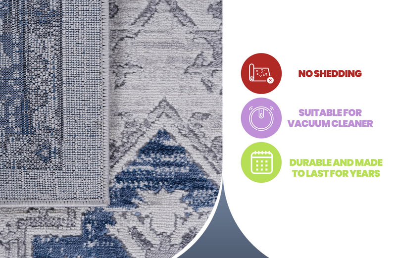 Marfi - 8' X 10' Oriental Area Rug - Blue / Gray - R&R Furniture Gallery (Fountain Valley, CA)